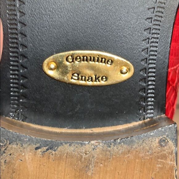 Stacy Adams Red Snakeskin Tassel Loafers Sz 7 - Picture 8 of 9